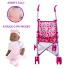 Kit Boneca Baby Minha Primeira Oração Judy Negra + Carrinho