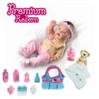 Kit Boneca Bebê Reborn Realista + Nana + Bolsa Maternidade - Milk Brinquedos