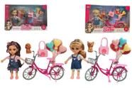 Kit Boneca de Brinquedo Bella Com Bicicleta e Acessórios