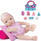 Kit Boneca Doll Realista Sid Nyl 1186 + Bolsinha Maternidade