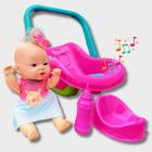 Kit Boneca Infantil Faz Xixi Com Cadeirinha Musical