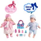 Kit Bonecas Classic Rose + Bebe Joao Pedro c/ Som e Bolsinha