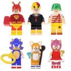 Kit Boneco Blocos Montar Kit Chaves Sonic Tails Quico + 2 - Mega Block Toys