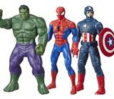 Kit boneco homem aranha + capitão américa e hulk olympus 24cmhasbro