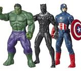 Kit boneco hulk + pantera negra e capitão américa 24cm olympus hasbro