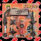 Kit Boneco Naruto 15Cm + 2 Shuriken + 1 Bandana + 2 Kunai