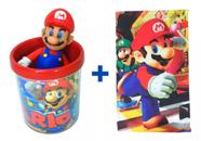 Kit Boneco Super Mario 11cm + Caneca 350ml + Toalha De Rosto