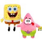 Kit Bonecos de Pelúcia do Bob Esponja e Patrick Premium 24cm Multikids