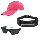 Kit Bonés Liso De Aba Curva, Oculos De Sol, Pochete Impermeável - Esportivo, Unissex Para Corrida, Caminhada, Ciclismo