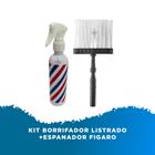 Kit Borrifador Listrado + Espanador Fígaro Para Barbeiro