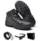 Kit Bota Coturno Adventure Masculino Cat skill + Oculos + Carteira + Cinto