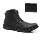 Kit Bota Coturno Masculino Zíper + Carteira Casual Dia a Dia