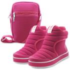 Kit Bota Infantil Gatatuya Menina com Bolsinha Shoulder Poliéster Pink