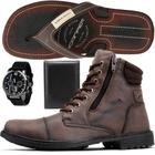 Kit Bota Masculina Casual + Chinelo + Relógio + Carteira