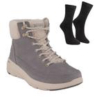 Kit Bota Skechers Glacial Ultra Feminina + Par de Meia