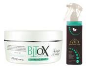 Kit botox escova de chuveiro alisamento capilar maria bonita e finalizador protetor blindagem