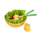 Kit Bowl Salada com Saleiro Pimenteiro E Pegador de Bambu Oikos