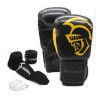 Kit Boxe Luva Pretorian Black Line 12OZ Bucal e Bandagem