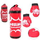 Kit Boxe Muay Tay Saco de Pancadas Vermelho + Par de Luvas Infantil - Kopeck