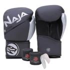 Kit Boxe Naja Extreme: Luva + Bandagem + Bucal - Prata