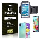 Kit Braçadeira Galaxy A51 Braçadeira + Capinha Anti Impacto + Película de Vidro - Armyshield