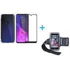 Kit Braçadeira Moto G8 Plus + Capa + Película De Vidro 3D