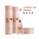 Kit Braé Essential Shampoo 250ml, Condicionador 250ml, Máscara 200g, Oil Blend 60ml + Canga Braé