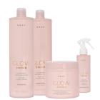 Kit Braé Glow Shine Shampoo 1L, Condicionador 1L, Máscara 500g, Fluido Ativador 200ml (4 produtos)