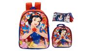 Kit Branca de Neve G Mochila de Costas + Lancheira + Estojo