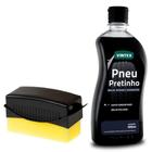 Kit Brilho Molhado Pneu Pretinho Vonixx + Aplicador Concavo Detailer