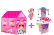 Kit Brinquedo Boneca Elisi P/ Crianças Casinha e Cozinha