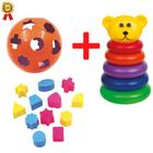 Kit brinquedo educativo bolinha e ursinho didático e pedagógico