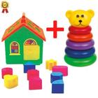 Kit brinquedo educativo casinha e ursinho didático e pedagógico