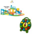 Kit Brinquedo Educativo Pista Carro Infantil Relógio Encaixe