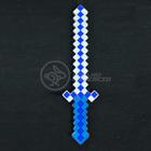 Kit Brinquedo Espada Pixel Ninja 58cm Diamante com Som e Luz + 3 Pilhas AA - Azul - DRAIK