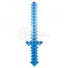 Kit Brinquedo Espada Pixel Ninja 58cm Diamante com Som e Luz + 3 Pilhas AA - Azul - DRAIK