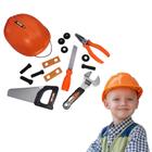Kit Brinquedo Ferramenta Engenheiro Construtor Capacete Construção Obra