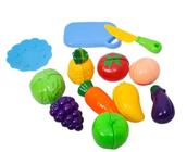 kit De Comidinha De Brinquedo Infantil Com Velcro Para Cortar Frutas e  Legumes, Jogo De Educativo Alimentos Reutilizáveis Cozinha