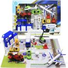 Kit Brinquedo Infantil Com 13Pçs Cidade Trânsito Carro Avião