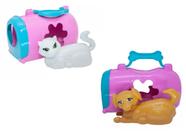 Kit Brinquedo Menina Infantil Cachorro e Gatinho Maletinha