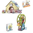 Kit Brinquedos Educativos Passa Animais + Roda Gigante Cores e Numeros Babebi