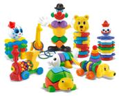 Kit Brinquedos Encaixe E Desencaixe 124 Pçs Em Plástico Jott