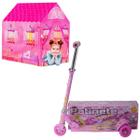 Kit brinquedos para Meninas 6 7 8 9 10 Anos Patinete Barraca - DM Toys