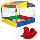 Kit Brinquedos Playground Piscina de Bolinhas Quadrada 1,50m + Gangorra Infantil 1 Lugar