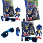 Kit Brinquedos Sonic Relogio Prova Dágua Infantil Garrafa