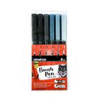 Kit Brush Pen Newpen c/6 Tons de Cinza