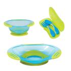 Kit Buba - Pratinho Fun + Bowl +Talheres c/ Estojo Azul Neon