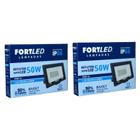 Kit C/02 Refletores de Led 50W Luz Branca 110/220V - Fortled