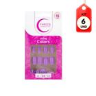 Kit C/06 Fhaces Lavanda Unhas Postiças C/24