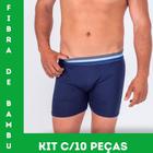 Kit C/10 Cuecas Boxer Wear Fibra Bambu Long Leg Antialérgica